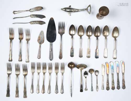 ONEIDA COMMUNITY FLATWEAR SET AND FIVE SILVER-PLATED ASSORTE...