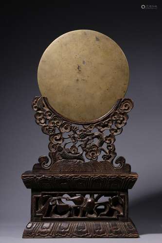 Qing Dynasty, round bronze mirror