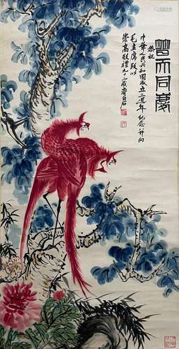 Qi Baishihanging scroll of flowers and birds