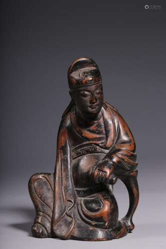 Seated Statue of Wenchang Xingjun in Boxwood