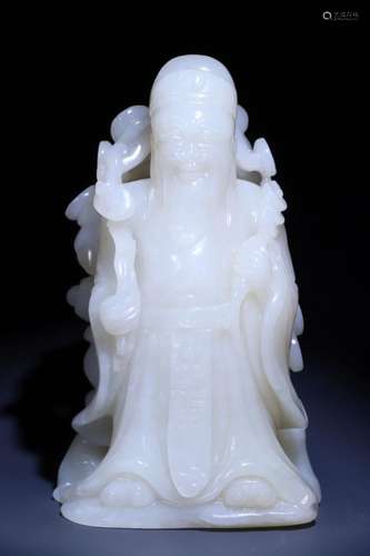 hetian jade god of wealth ornament