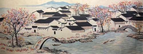 Wu GuanzhongJiangnan water village sketchmirror heart