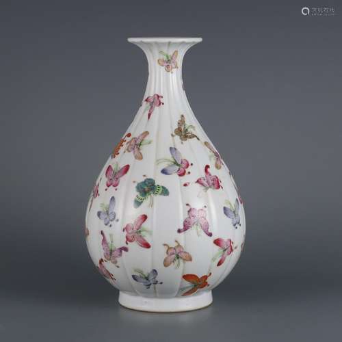 Pastel Hundred Butterfly Pattern Melon Ling Yuhu Spring Vase