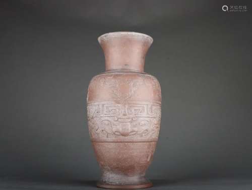 Purple Clay Vase with Ruyi Taotie Pattern