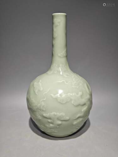Bean Green Glaze Canglong Jiaozi Gallbladder Vase