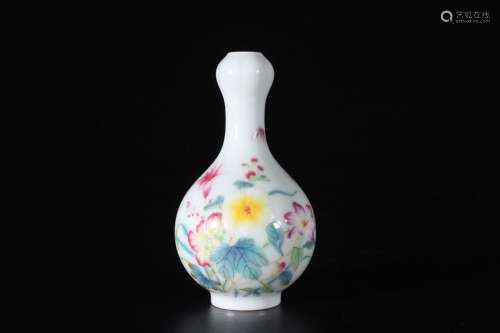 Enamel Flower Poetry Garlic Vase