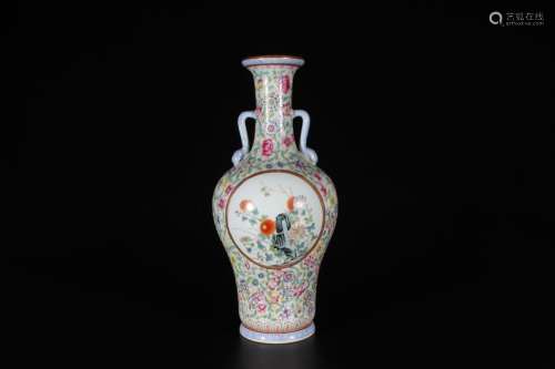 Pastel Hundred Flowers Window Travertine Floral Amphora Oliv...