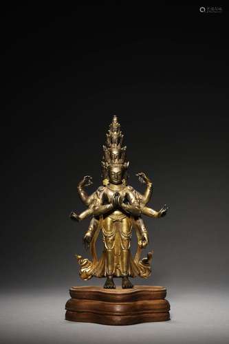 A QING GILT BRONZE BUDDA FIGURE