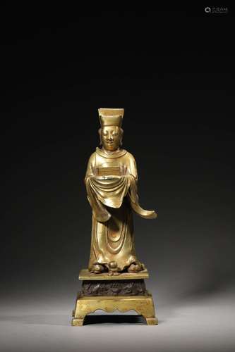 A QING GILT BRONZE BUDDA FIGURE