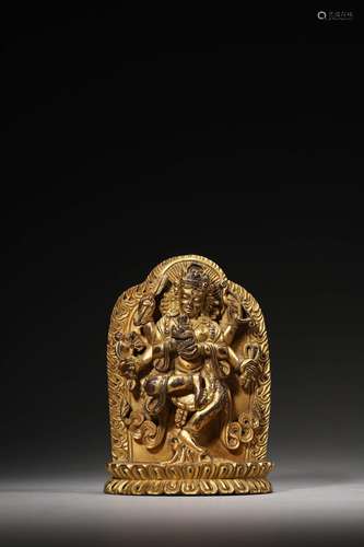 A QING GILT BRONZE BUDDA FIGURE