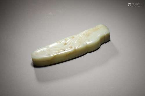 A QING WHITE JADE CARVING