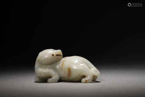 A QING WHITE JADE CARVING