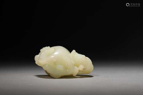 A QING WHITE JADE CARVING