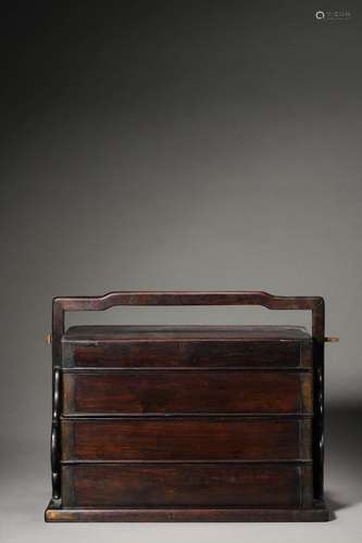 A QING BOX ROSEWOOD BOX