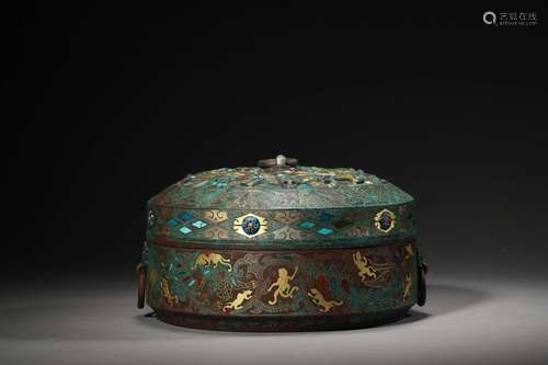 A QING BOX BRONZE BOX