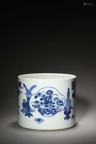 A QING KANGXI PERIOD BRUSH POT