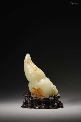 A QING WHITE JADE GOURD