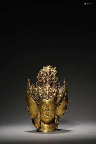 A MING GILT BRONZE BUDDA FIGURE