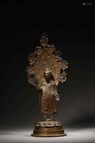 A MING GILT BRONZE BUDDA FIGURE