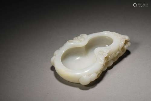 A QING WHITE JADE CARVING