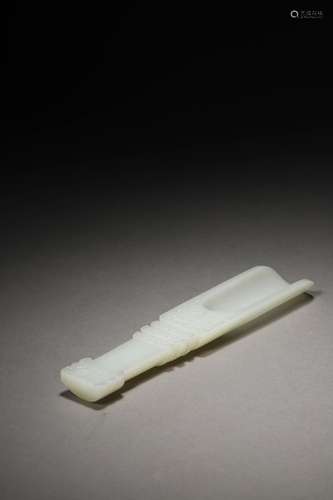 A QING WHITE JADE CARVING