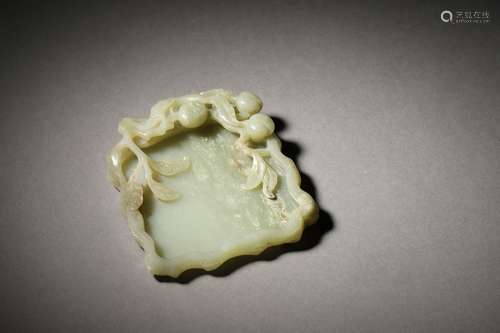 A QING WHITE JADE CARVING