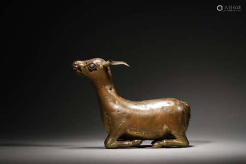 A QING GILT BRONZE DEER