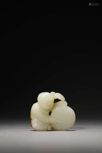 A QING WHITE JADE CARVING