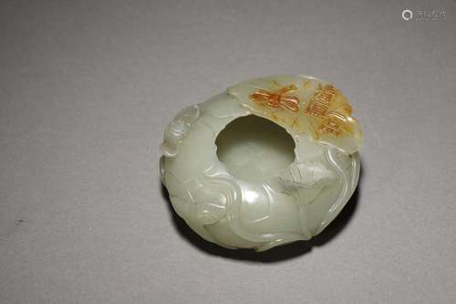 A QING WHITE JADE CARVING