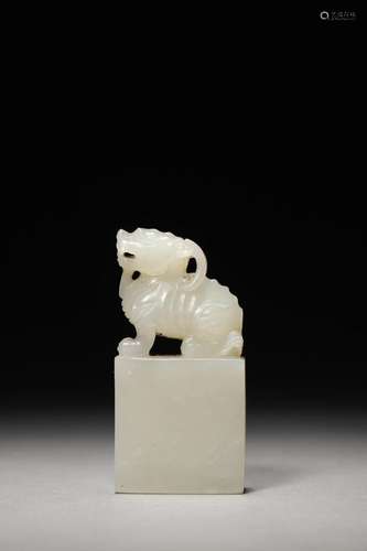 A QING WHITE JADE ORNAMENT