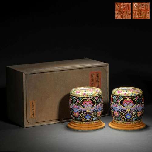 Qing Dynasty Enamel Flower Drum