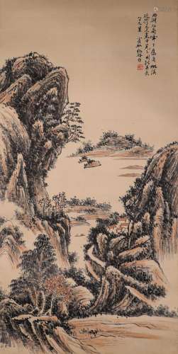 Chinese ink painting, Huang Binhong landscape painting
