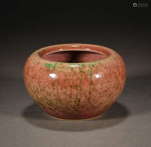 Qing Dynasty kiln variable two-color glazed bowl