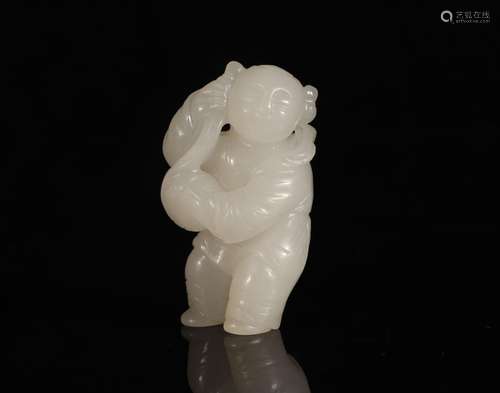 Qing Dynasty Hetian Jade Boy