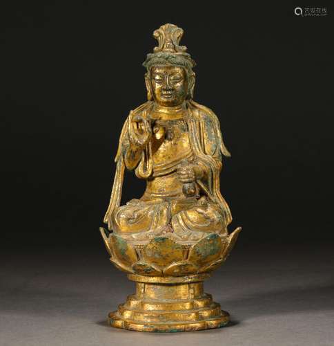 Gilt Bodhisattva Statue Before Ming Dynasty