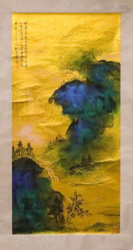 Chinese ink painting, splashing color by Zhang Daqian