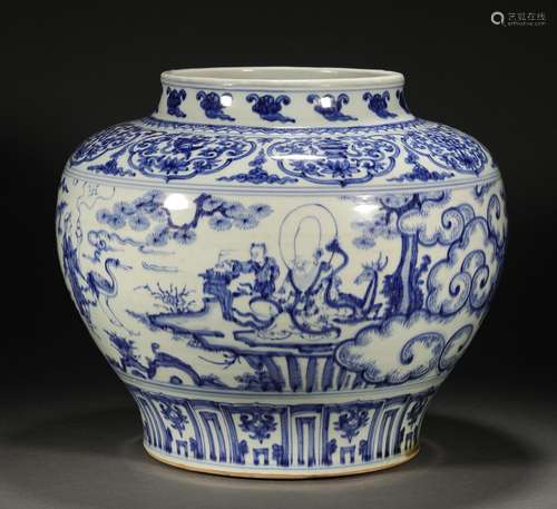 Before the Ming Dynasty, a large pot with cloud and mist pat...