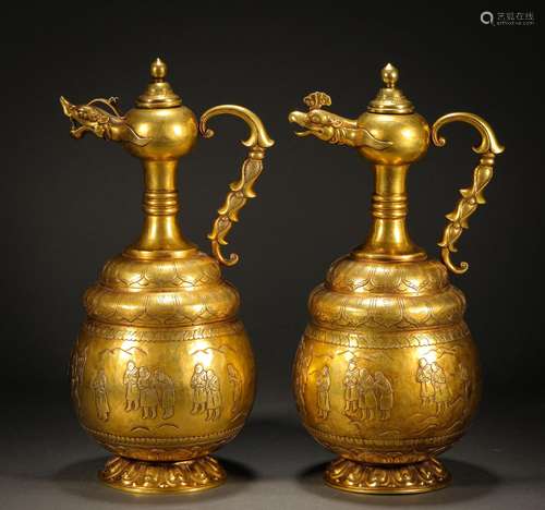 Before the Ming Dynasty, Hu people held pots with phoenix mo...