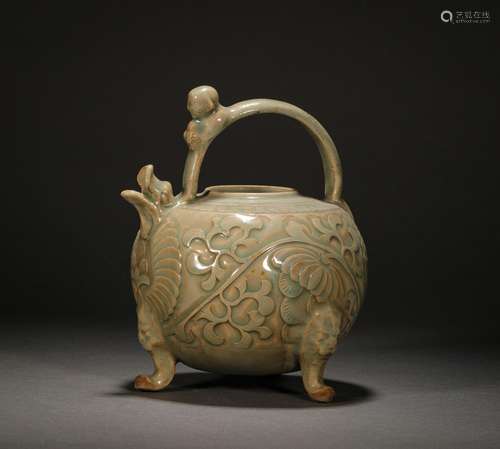 Three-legged Flower Round Pot Before Ming Dynasty