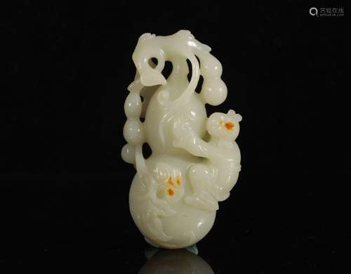 Qing Dynasty Boy Gourd Jade Ornament