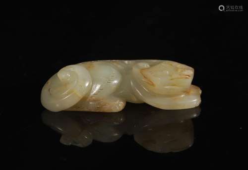 Ming Dynasty Hetian Jade Crouching Tiger