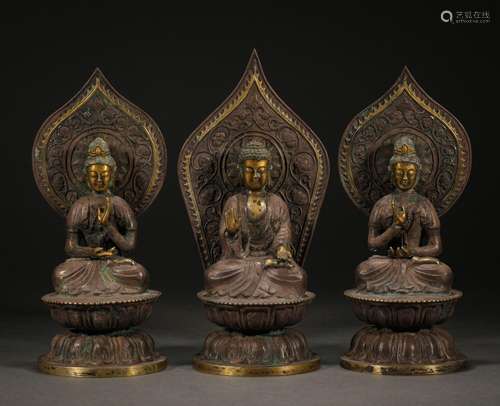 Statues of Three Treasures Buddha Before Ming Dynasty