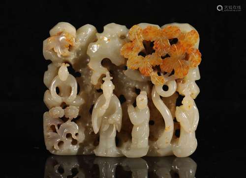 Ming Dynasty Hetian Jade Carved Figure Jade Ornament