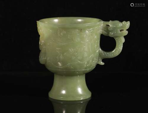 Ming Dynasty Jade Cup with Buddha Pattern