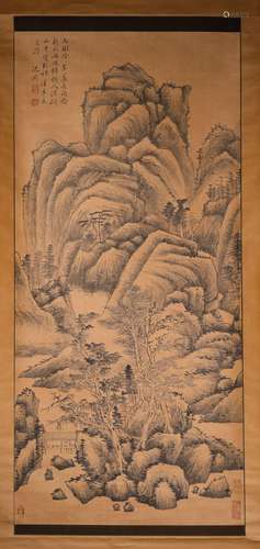 Chinese Ink Painting, Shen Zhou Alpine Map