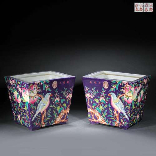 Qing Dynasty Pastel Flower Pot