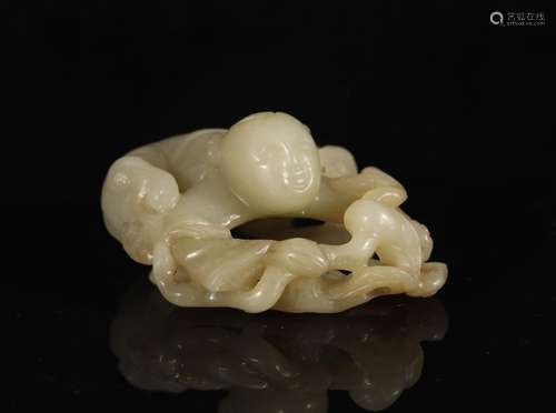 Hetian Jade Ruyi Boy in Qing Dynasty