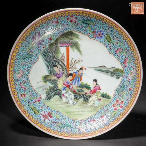 Qing Dynasty Doucai Dragon Plate