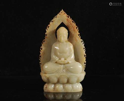 Ming Dynasty Hetian Jade Buddha Statue