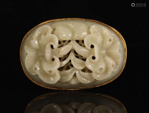 Ming Dynasty Hetian Jade Lingxiao Flower Buckle